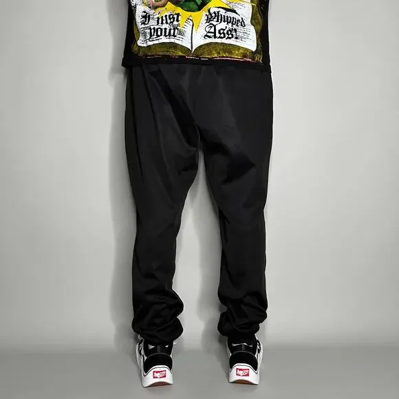 Vintage Y2K Wisconsin Badgers Sweatpants Mens XL Baggy Fit Jet Black Joggers - Picture 3 of 4